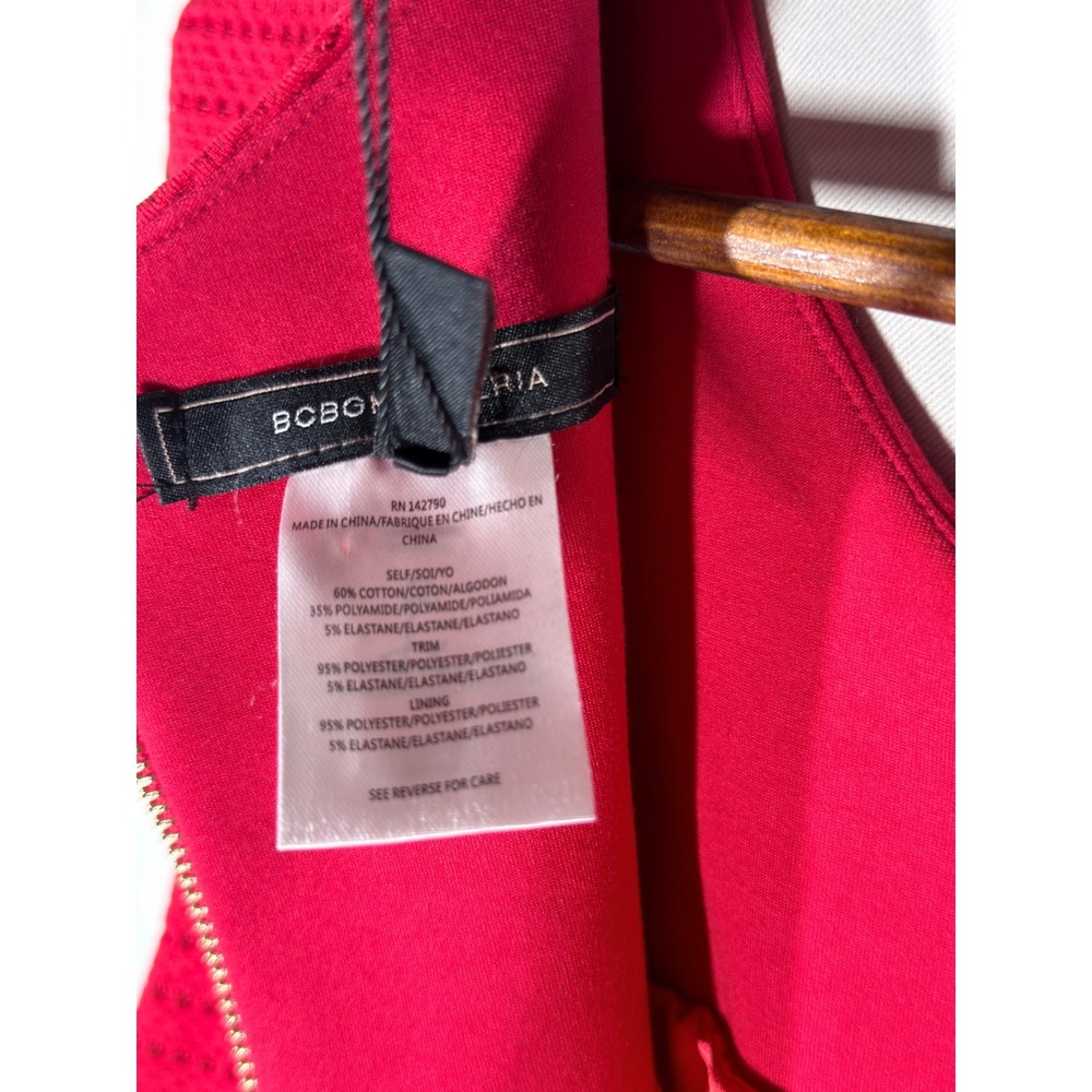 BCBGMAXAZRIA Tulip Dress NWT Red Fit & Flare Sleeveless Size L - Picture 8 of 15